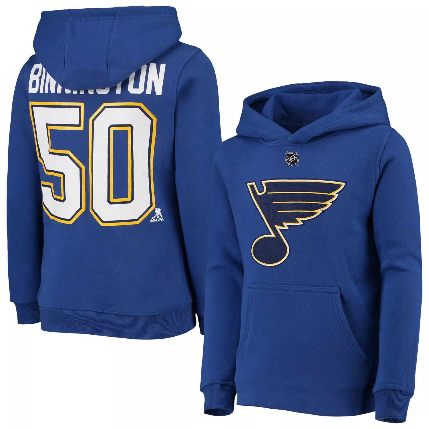 Молодежная толстовка с именем и номером игрока Jordan Binnington Blue St. Louis Blues Outerstuff
Молодежная толстовка с именем и номером игрока Jordan Binnington Blue St. Louis Blues Outerstuff