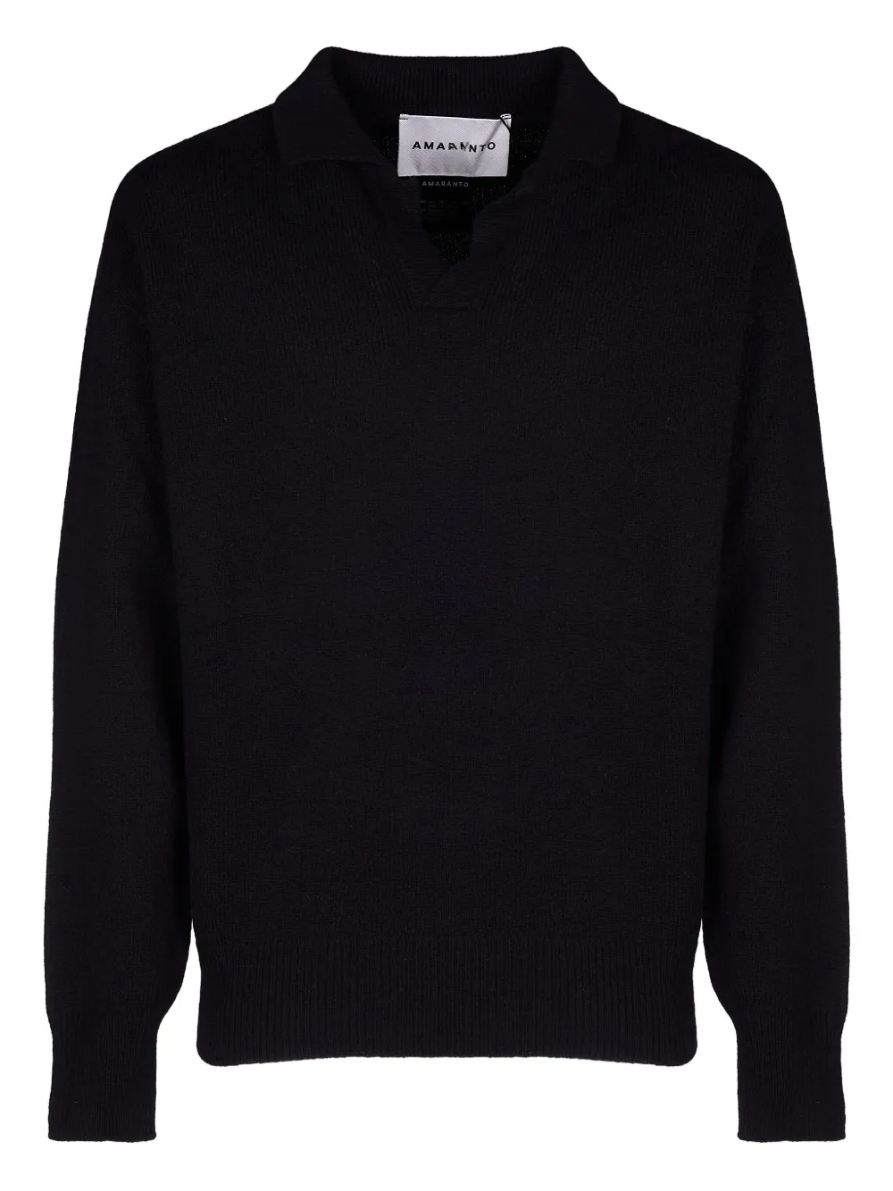 Свитер с воротником поло Amaranto, черный 
Свитер с воротником поло Amaranto, черный