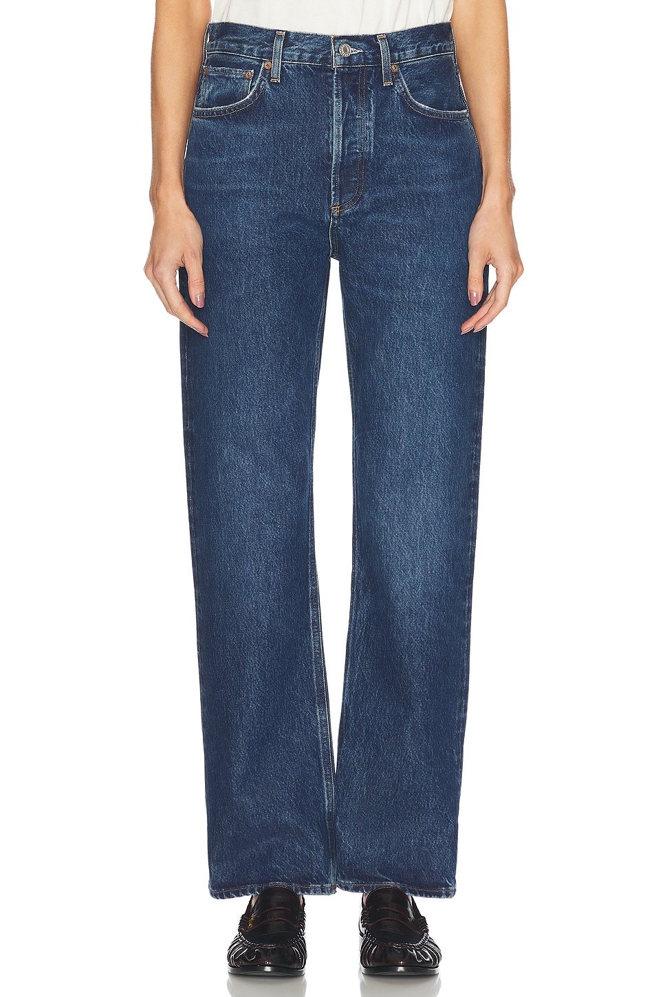 Французские джинсы с широкими штанинами Agolde, Enamour 
Французские джинсы с широкими штанинами Agolde, Enamour