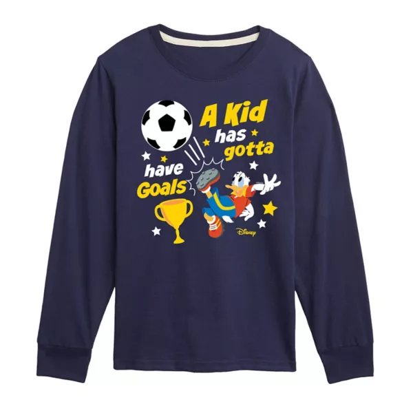 Футболка с длинным рукавом с принтом «Микки Маус и его друзья Дональд Дак» для мальчиков 8-20 лет с надписью «Должны быть цели» Disney, синий
Футболка с длинным рукавом с принтом «Микки Маус и его друзья Дональд Дак» для мальчиков 8-20 лет с надписью «Должны быть цели» Disney, синий