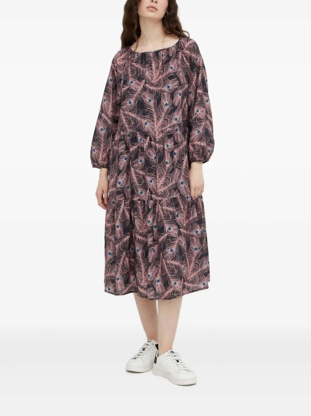 Платье миди с принтом в виде павлиньих перьев Drykorn, фиолетовый
Платье миди с принтом в виде павлиньих перьев Drykorn, фиолетовый