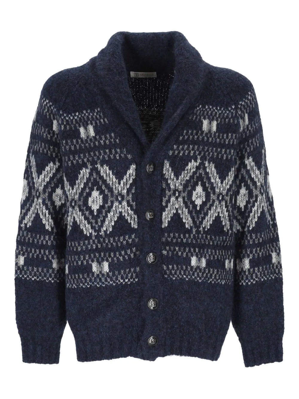 Кардиган с воротником-шалькой Brunello Cucinelli, синий
Кардиган с воротником-шалькой Brunello Cucinelli, синий