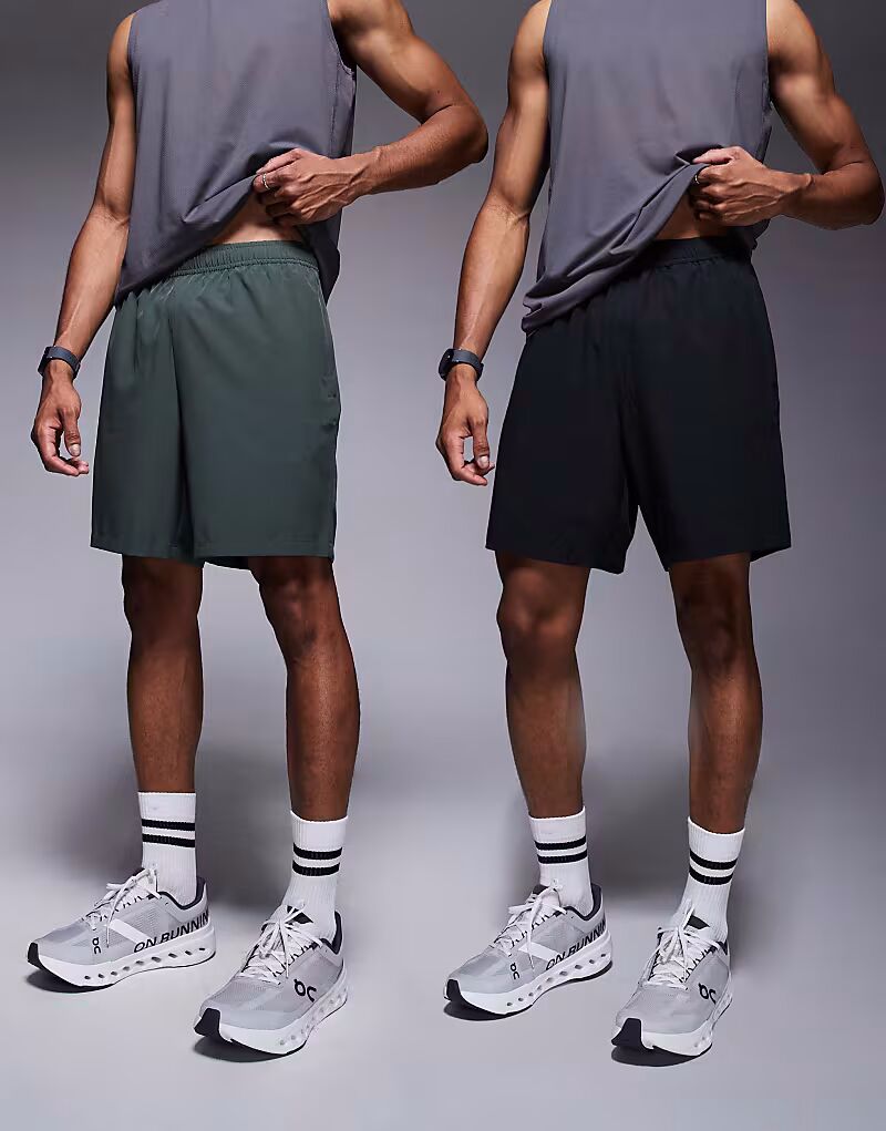 4505 Icon 7-дюймовые быстросохнущие тренировочные шорты с карманом на молнии, комплект из 2 пар черного и глубокого цвета хаки
4505 Icon 7-дюймовые быстросохнущие тренировочные шорты с карманом на молнии, комплект из 2 пар черного и глубокого цвета хаки