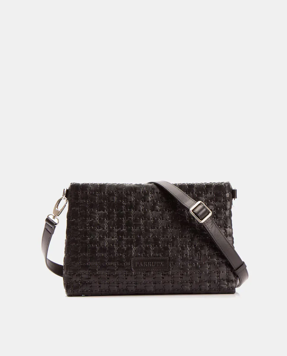 Женская черная кожаная плетеная сумка через плечо Farrutx, черный
Женская черная кожаная плетеная сумка через плечо Farrutx, черный
