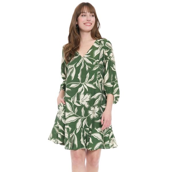 Женское платье-рубашка с V-образным вырезом, рукавами "епископ" и воланами по подолу London Times, цвет olive cream
Женское платье-рубашка с V-образным вырезом, рукавами "епископ" и воланами по подолу London Times, цвет olive cream