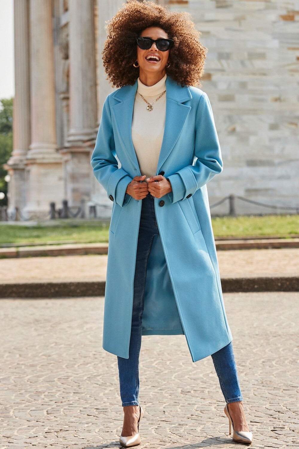 Двубортное длинное пальто Sosandar, синий
Двубортное длинное пальто Sosandar, синий