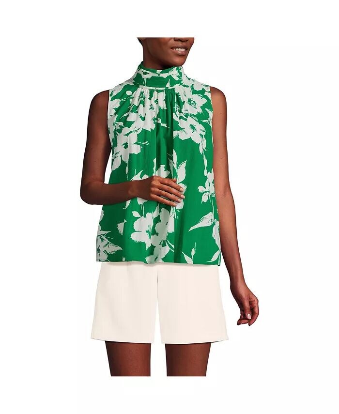 Женская блузка с воротником из хлопковой вуали Lands' End, зеленый
Женская блузка с воротником из хлопковой вуали Lands' End, зеленый