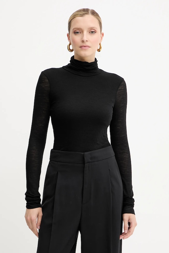 Лонгслив из шерсти Liviana Conti, черный 
Лонгслив из шерсти Liviana Conti, черный