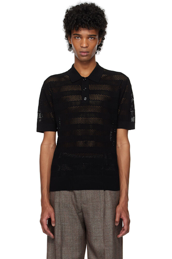 Черная ажурная трикотажная рубашка-поло Dries Van Noten
Черная ажурная трикотажная рубашка-поло Dries Van Noten