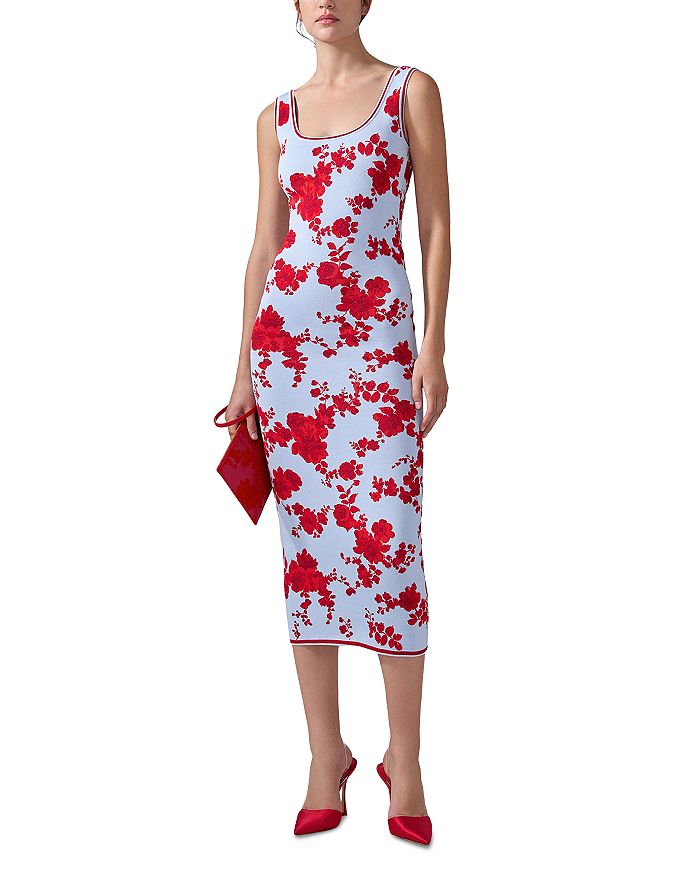 Шелковое платье миди с круглым вырезом и без рукавов Carolina Herrera, синий
Шелковое платье миди с круглым вырезом и без рукавов Carolina Herrera, синий