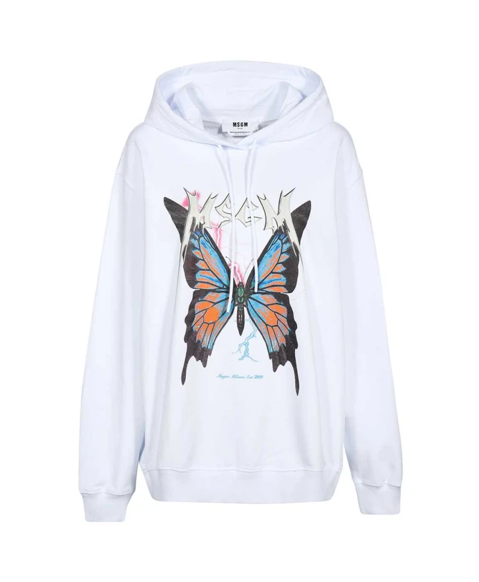 Хлопковая толстовка с длинным принтом Msgm, белый
Хлопковая толстовка с длинным принтом Msgm, белый