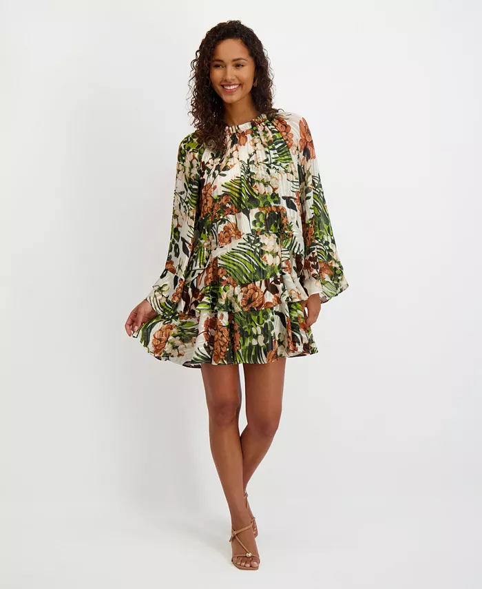 Женское многоярусное платье с объемными рукавами и принтом в виде оборки kensie, мультиколор
Женское многоярусное платье с объемными рукавами и принтом в виде оборки kensie, мультиколор