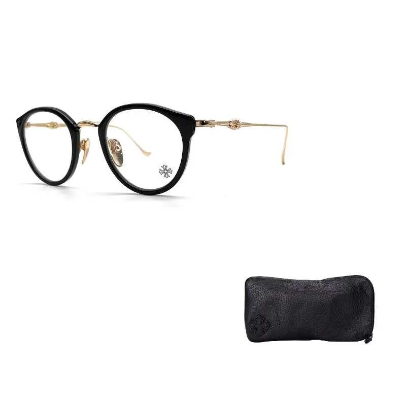 Chrome Hearts Пластиковая оправа для очков серебристого цвета неправильной формы унисекс черно-золотая, Black Gold