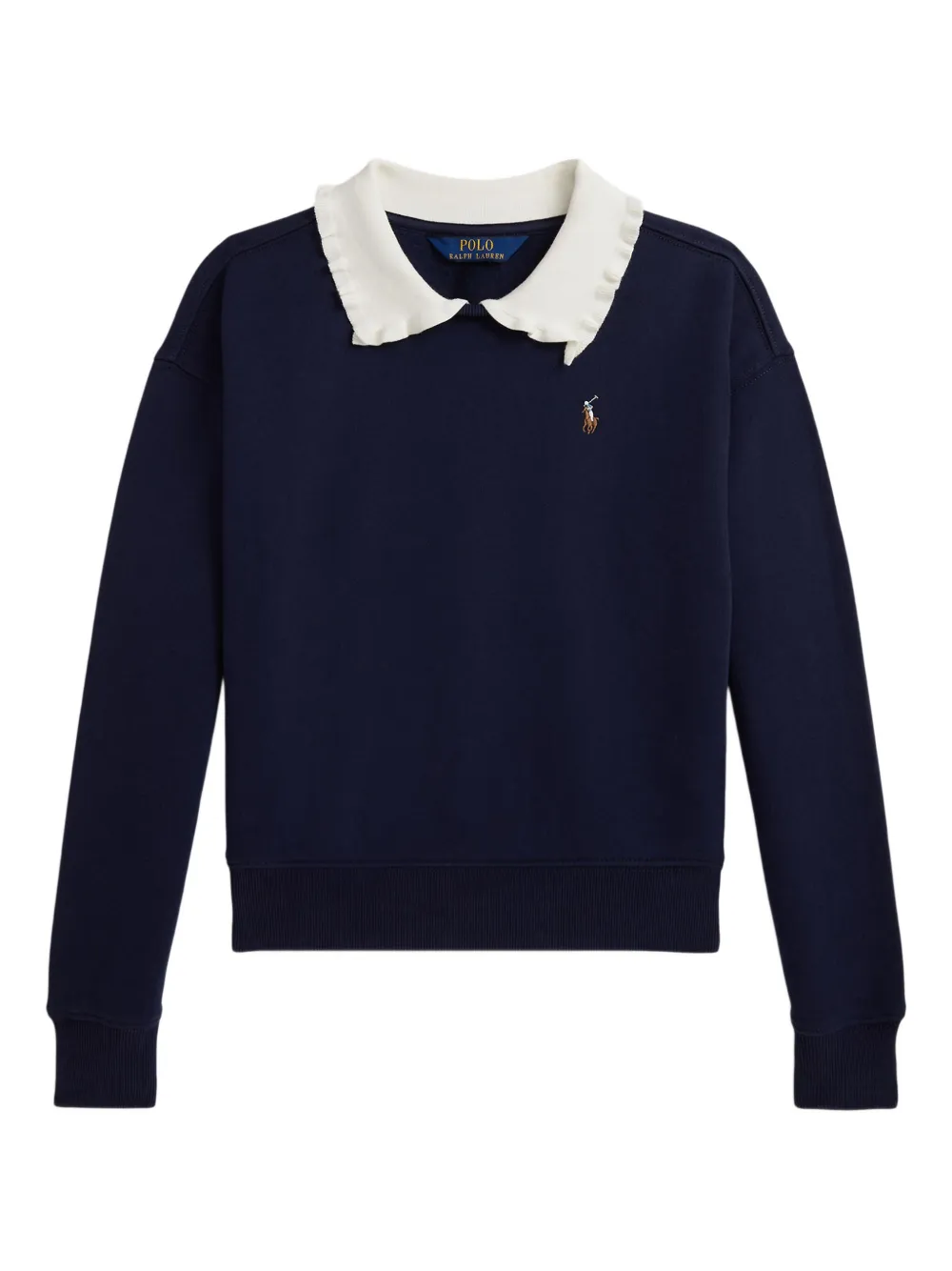 Толстовка с оборками POLO RALPH LAUREN KIDS, синий 
Толстовка с оборками POLO RALPH LAUREN KIDS, синий
