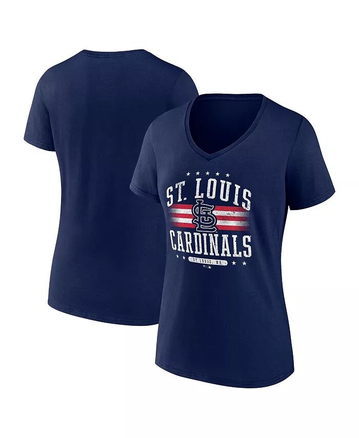 Женская футболка Navy St. Louis Cardinals Americana с V-образным вырезом Fanatics
Женская футболка Navy St. Louis Cardinals Americana с V-образным вырезом Fanatics