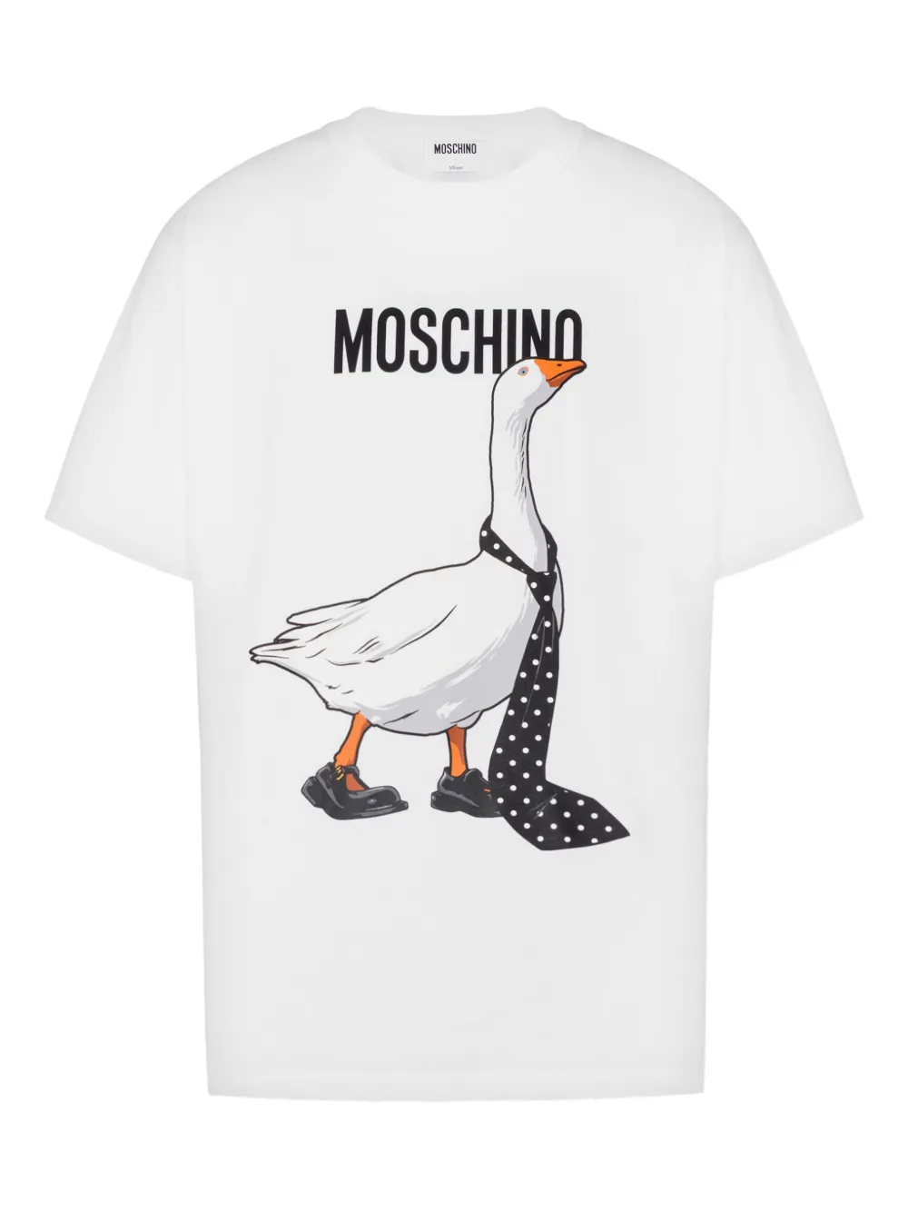 Хлопковая футболка с гусем Moschino, белый
Хлопковая футболка с гусем Moschino, белый