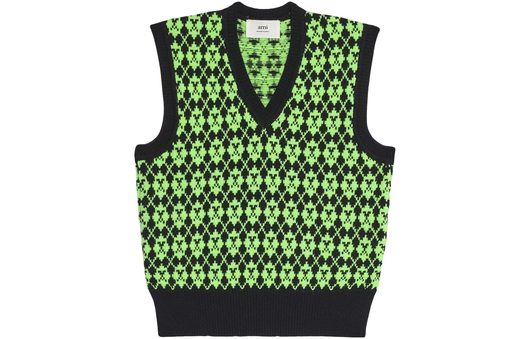 Ами Де Кер интарсия вязаный жилет AMIPARIS, зеленый
Ами Де Кер интарсия вязаный жилет AMIPARIS, зеленый