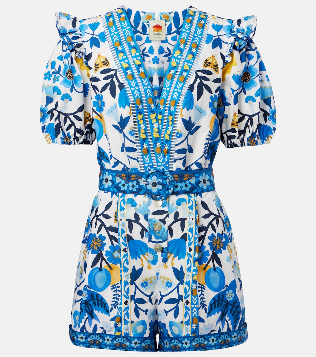 Хлопковый комбинезон с принтом Farm Rio, Romantic Orchard Blue
Хлопковый комбинезон с принтом Farm Rio, Romantic Orchard Blue