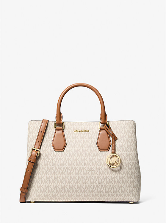 Большая сумка Camille с фирменным логотипом Michael Kors, Vanilla/Acorn 
Большая сумка Camille с фирменным логотипом Michael Kors, Vanilla/Acorn