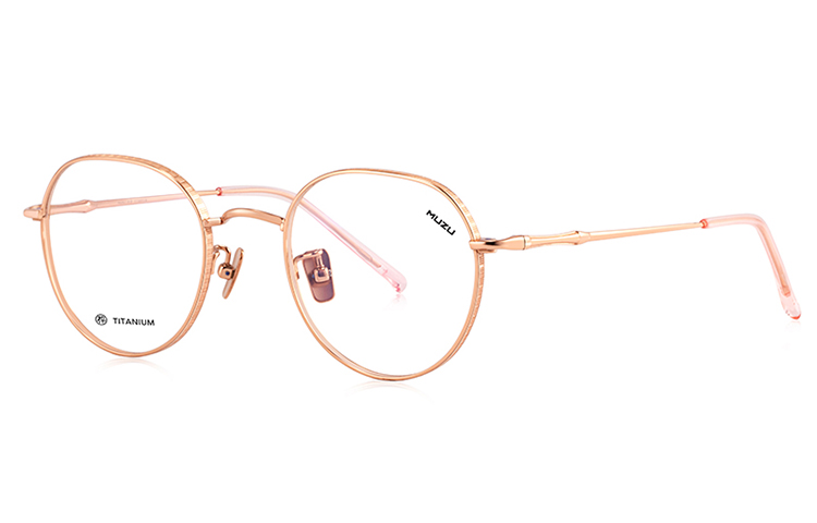 MUZU Чистый титан круглые очки унисекс, Rose Gold-C12 
MUZU Чистый титан круглые очки унисекс, Rose Gold-C12