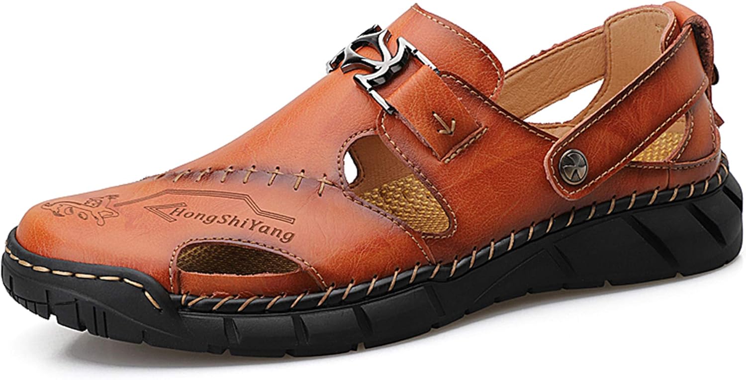 Мужские спортивные кожаные сандалии Honeystore с отверстиями, слипоны, повседневная обувь, большие размеры, коричневый
Мужские спортивные кожаные сандалии Honeystore с отверстиями, слипоны, повседневная обувь, большие размеры, коричневый