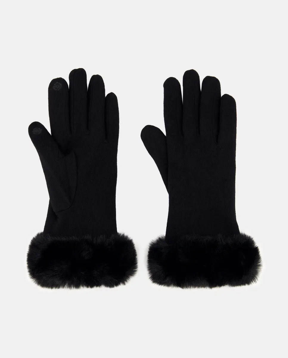 Черные шерстяные перчатки с манжетой из искусственного меха Eem, черный
Черные шерстяные перчатки с манжетой из искусственного меха Eem, черный