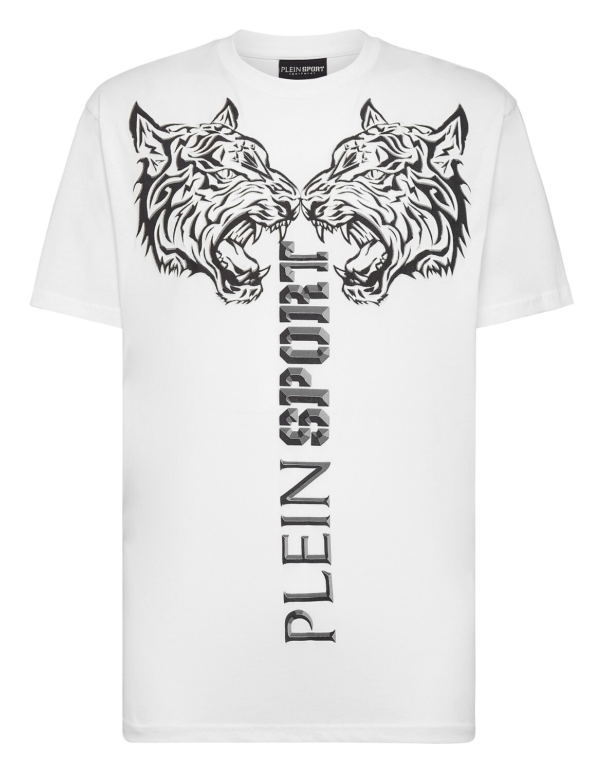 Футболка с круглым вырезом SS Tiger Plein Sport, цвет White / Black 
Футболка с круглым вырезом SS Tiger Plein Sport, цвет White / Black