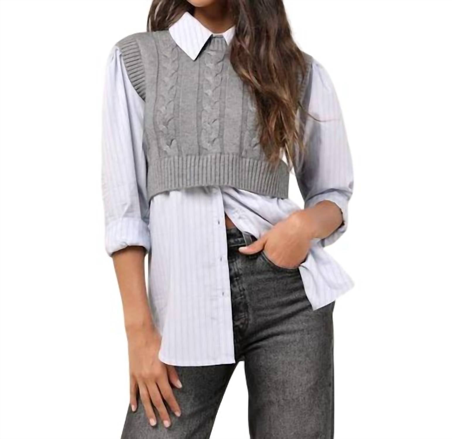 Многослойный свитер Flannery в сине-сером цвете ASTR
Многослойный свитер Flannery в сине-сером цвете ASTR