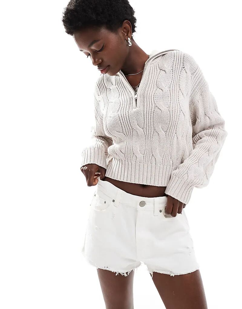 Хлопковый свитер с косами на молнии, цвет овсянка Cotton On
Хлопковый свитер с косами на молнии, цвет овсянка Cotton On