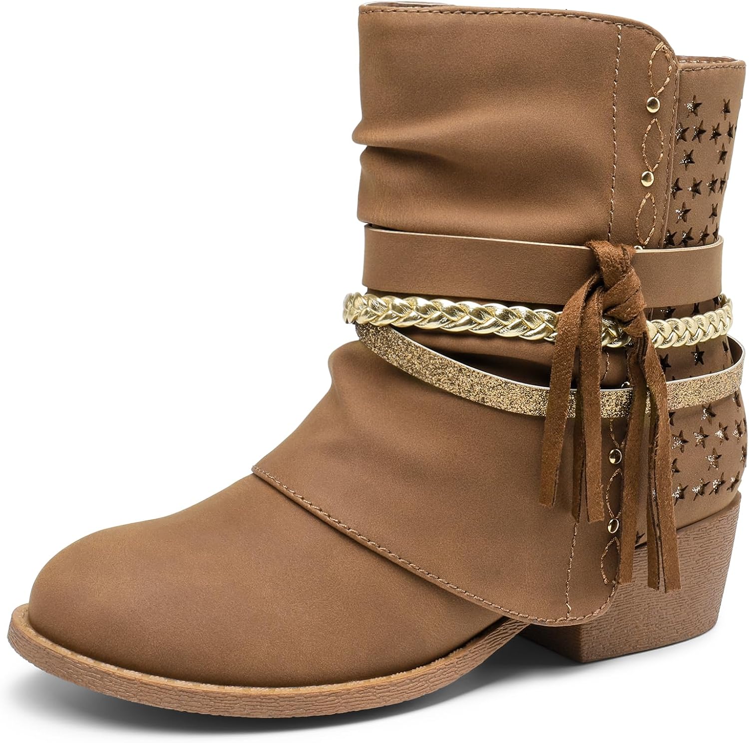 Ботинки DREAM PAIRS для девочек с боковой молнией, низкий каблук, для маленьких и больших детей, Camel/Gold
Ботинки DREAM PAIRS для девочек с боковой молнией, низкий каблук, для маленьких и больших детей, Camel/Gold