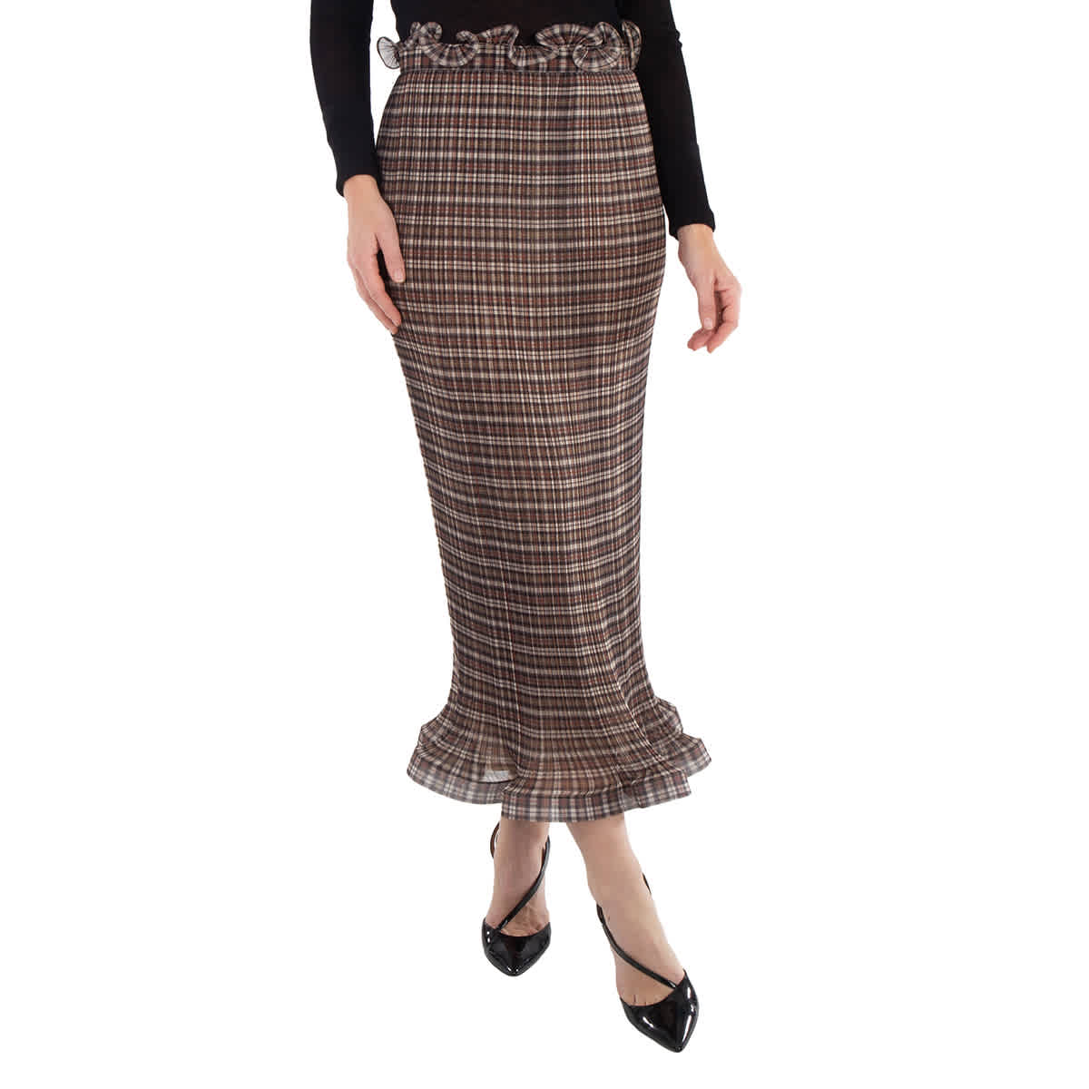 Burberry Юбка плиссе из шифона с деталями в виде рюш, Mahogany Check
Burberry Юбка плиссе из шифона с деталями в виде рюш, Mahogany Check