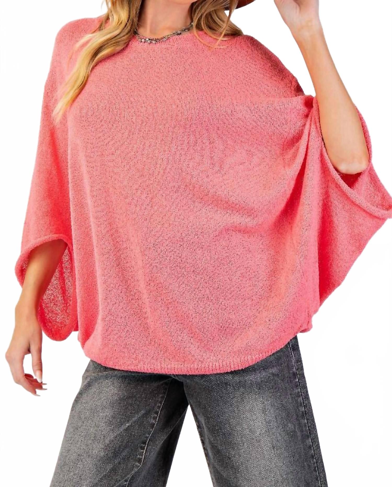 Доломанный вязаный свитер в коралловом цвете Easel
Доломанный вязаный свитер в коралловом цвете Easel