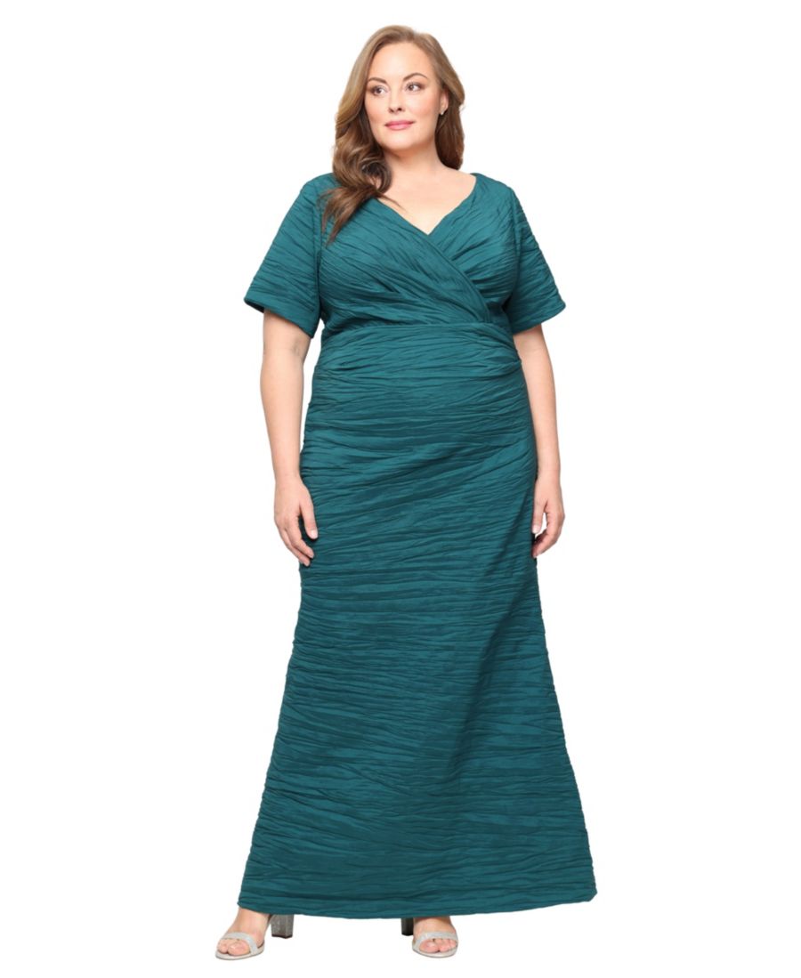 Длинное платье из эластичной жатой тафты больших размеров Alex Evenings, Emerald Green
Длинное платье из эластичной жатой тафты больших размеров Alex Evenings, Emerald Green