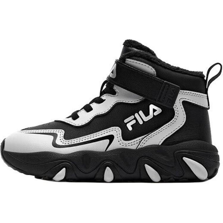 FILA KIDS Нескользящие теплые высокие детские ботинки, цвет черный серый 
FILA KIDS Нескользящие теплые высокие детские ботинки, цвет черный серый