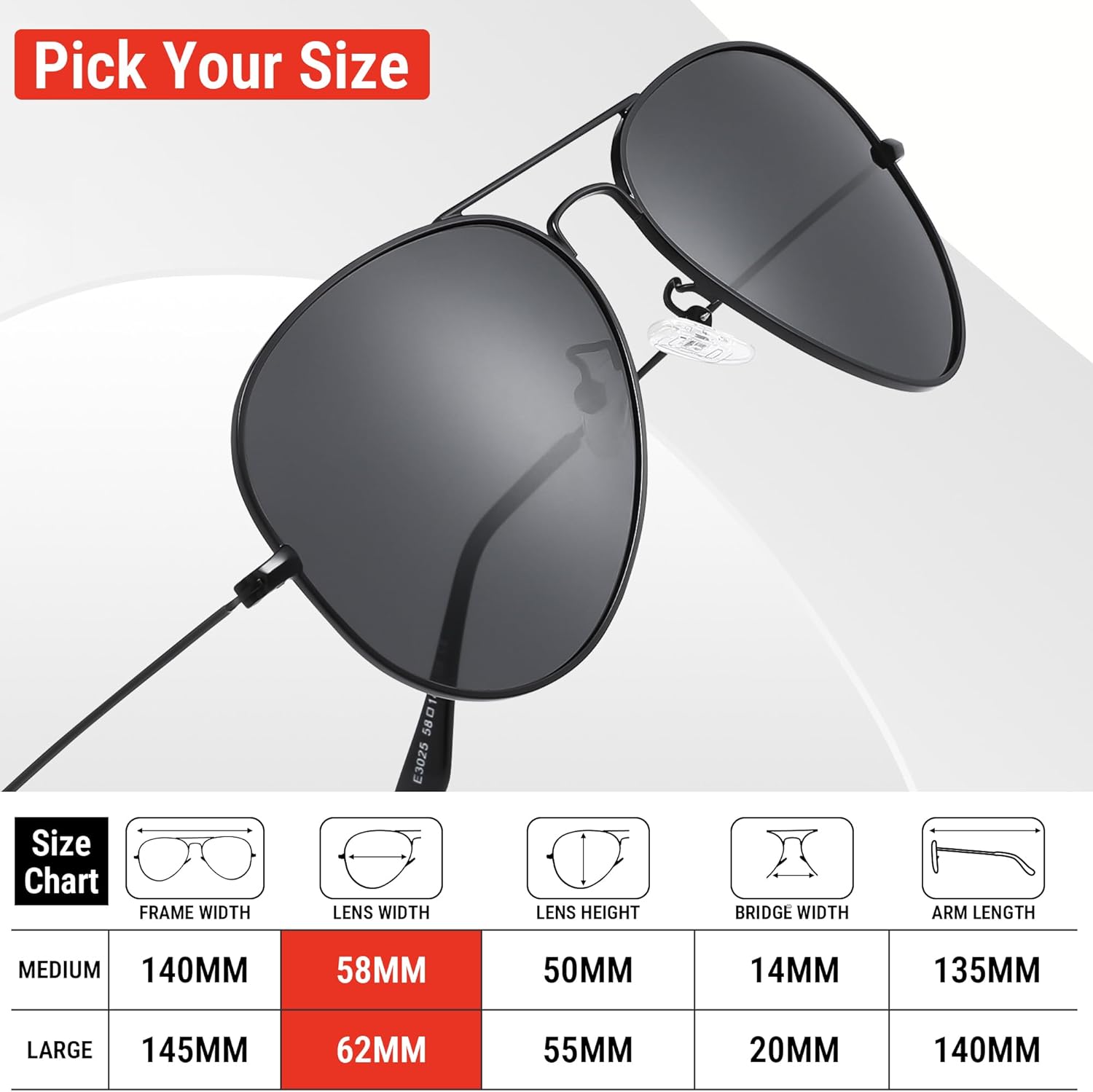 Солнцезащитные очки Pro Acme Aviator для мужчин и женщин, классические поляризованные, с защитой от УФ-излучения UV400, (2 Pairs New) Black Frame/Black Lens + Gunmetal Frame/Grey Lens
Солнцезащитные очки Pro Acme Aviator для мужчин и женщин, классические поляризованные, с защитой от УФ-излучения UV400, (2 Pairs New) Black Frame/Black Lens + Gunmetal Frame/Grey Lens