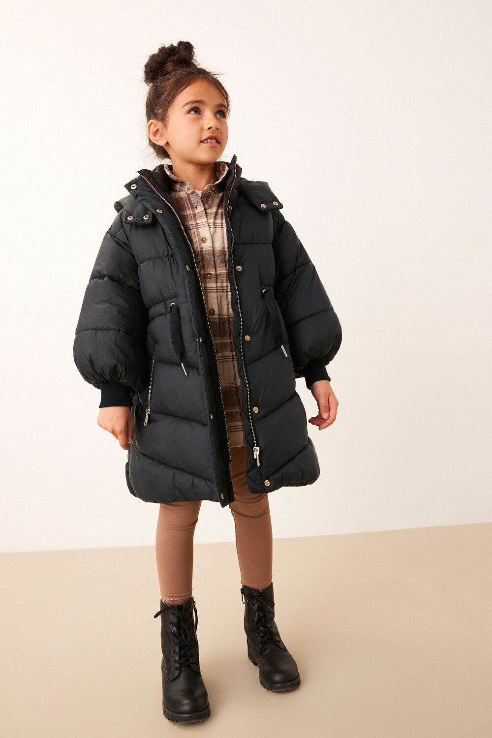 Непромокаемое стеганое пальто-пончо Next, черный