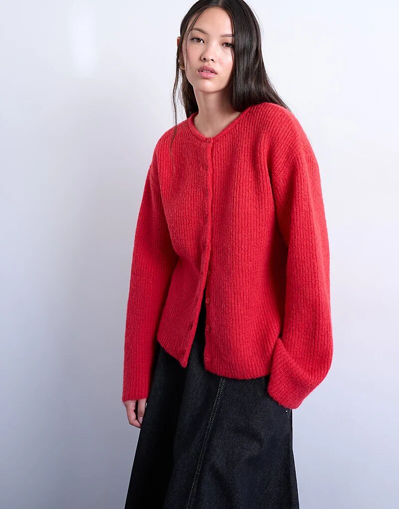 Свободный кардиган Topshop в рубчик, легкого плетения, красного цвета
Свободный кардиган Topshop в рубчик, легкого плетения, красного цвета