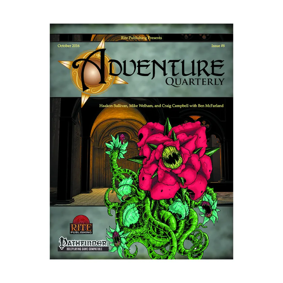 #8 "Ruins Perilous Level 6, Race for the Cage, Vault of Shaju", Adventure Quarterly (Pathfinder), мягкая обложка
#8 "Ruins Perilous Level 6, Race for the Cage, Vault of Shaju", Adventure Quarterly (Pathfinder), мягкая обложка