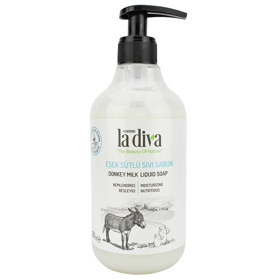 LA DIVA, Жидкое мыло для рук с ослиным молоком, 500 мл
LA DIVA, Жидкое мыло для рук с ослиным молоком, 500 мл