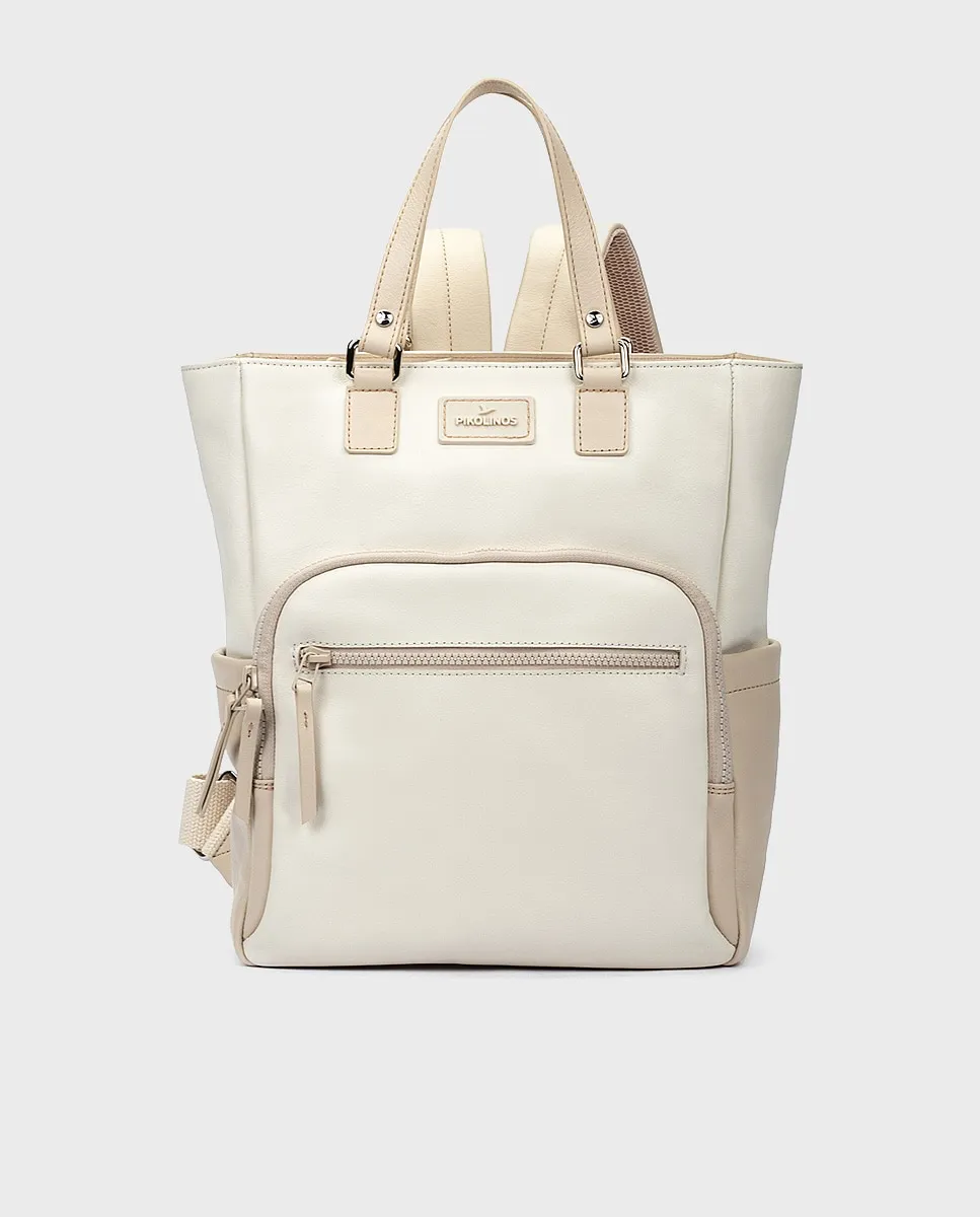 Женская кожаная сумка с молнией и магнитной застёжкой Pikolinos, белый 
Женская кожаная сумка с молнией и магнитной застёжкой Pikolinos, белый