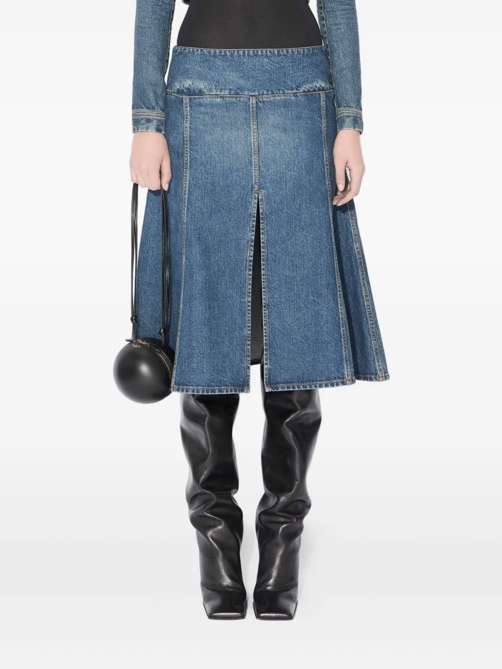 Джинсовая миди-юбка с вставками Alaïa, синий
Джинсовая миди-юбка с вставками Alaïa, синий