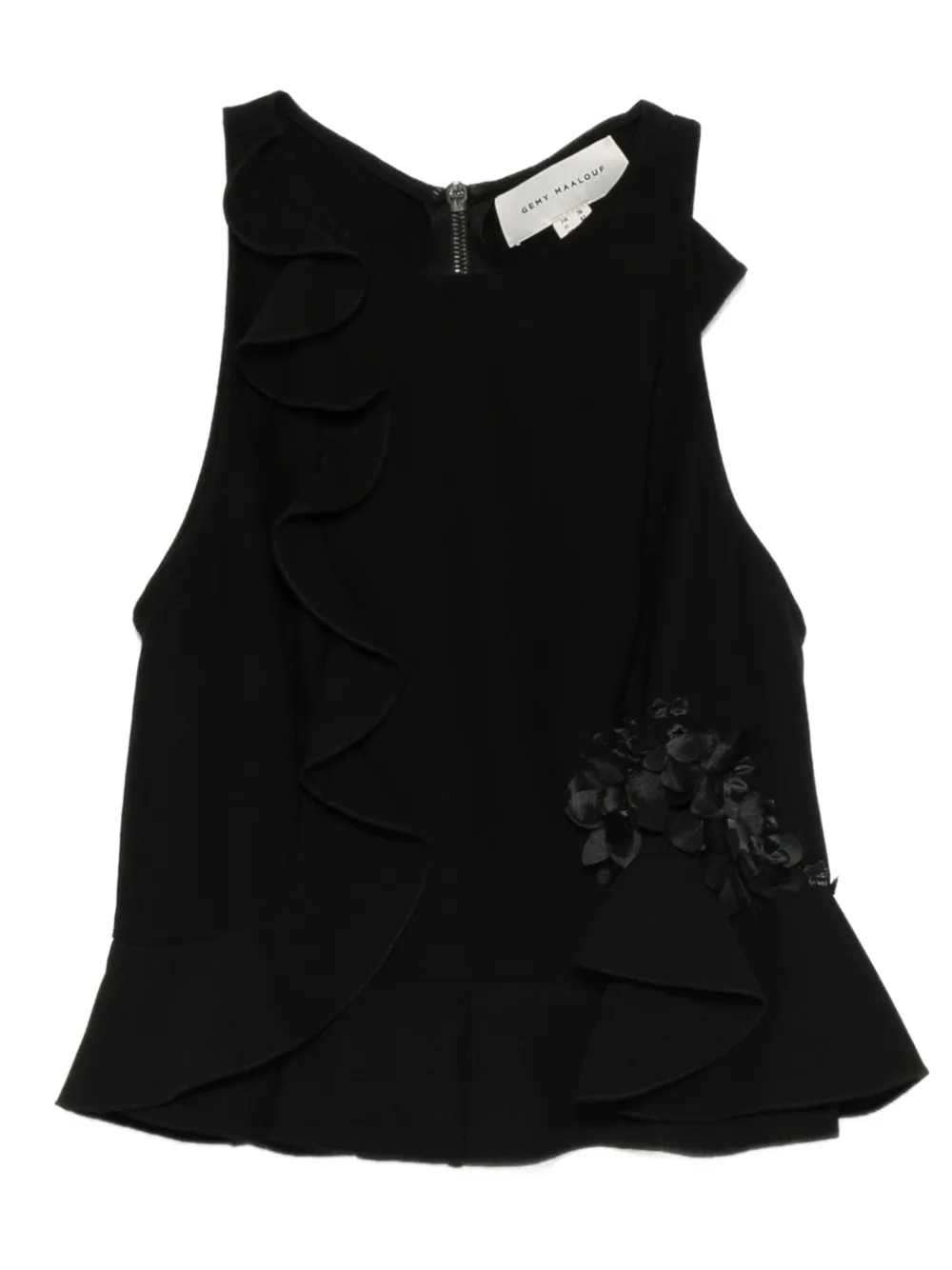 Топ с оборками и цветочным декором Gemy Maalouf, черный
Топ с оборками и цветочным декором Gemy Maalouf, черный