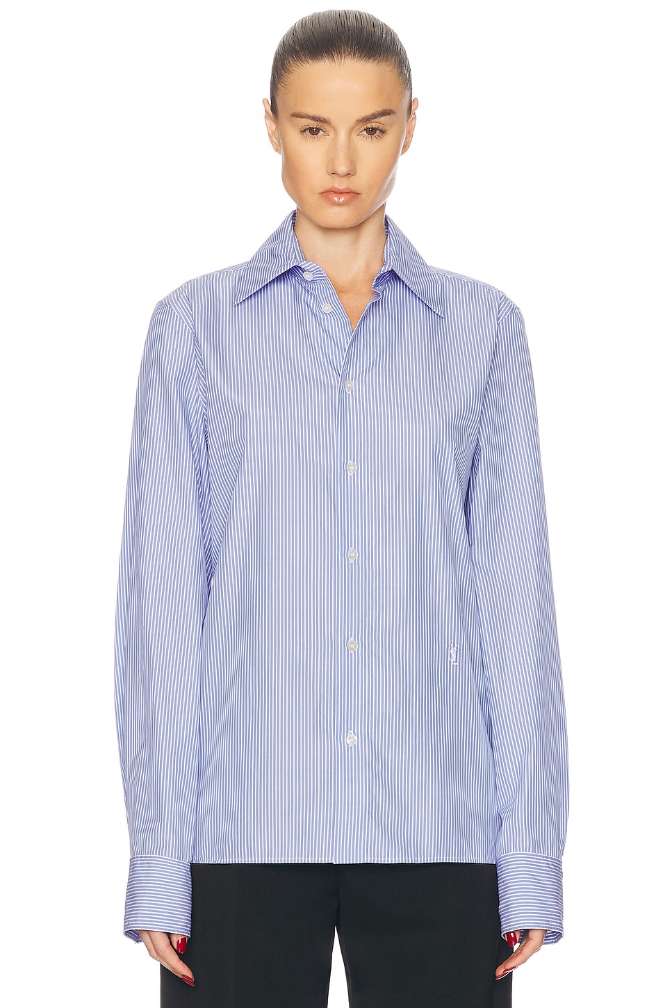 Button Up Топ Saint Laurent, Bleu Blanc
Button Up Топ Saint Laurent, Bleu Blanc