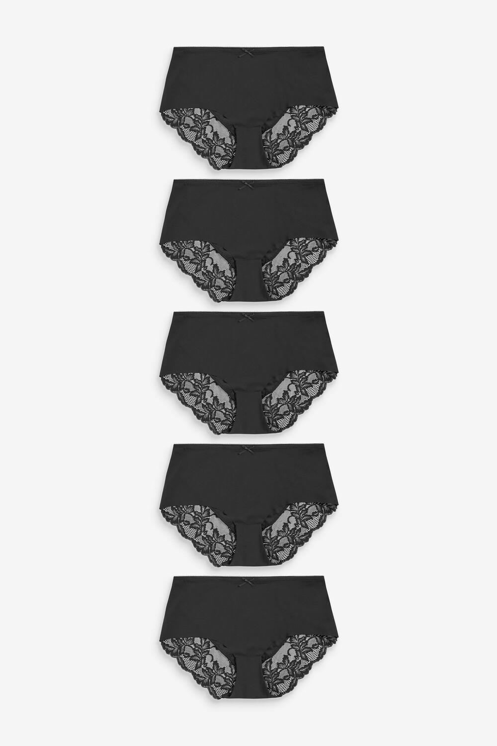 Пять пар бесшовных трусиков из бразильского кружева Next, черный 
Пять пар бесшовных трусиков из бразильского кружева Next, черный