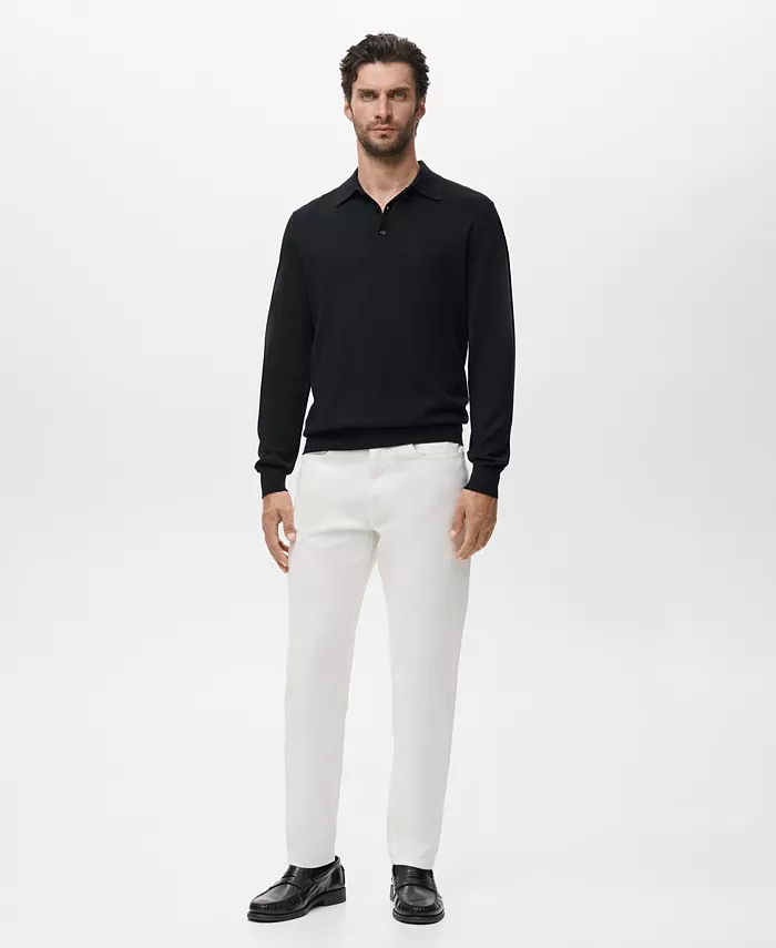 Мужской вязаный поло свитер из шерсти Mango, черный
Мужской вязаный поло свитер из шерсти Mango, черный