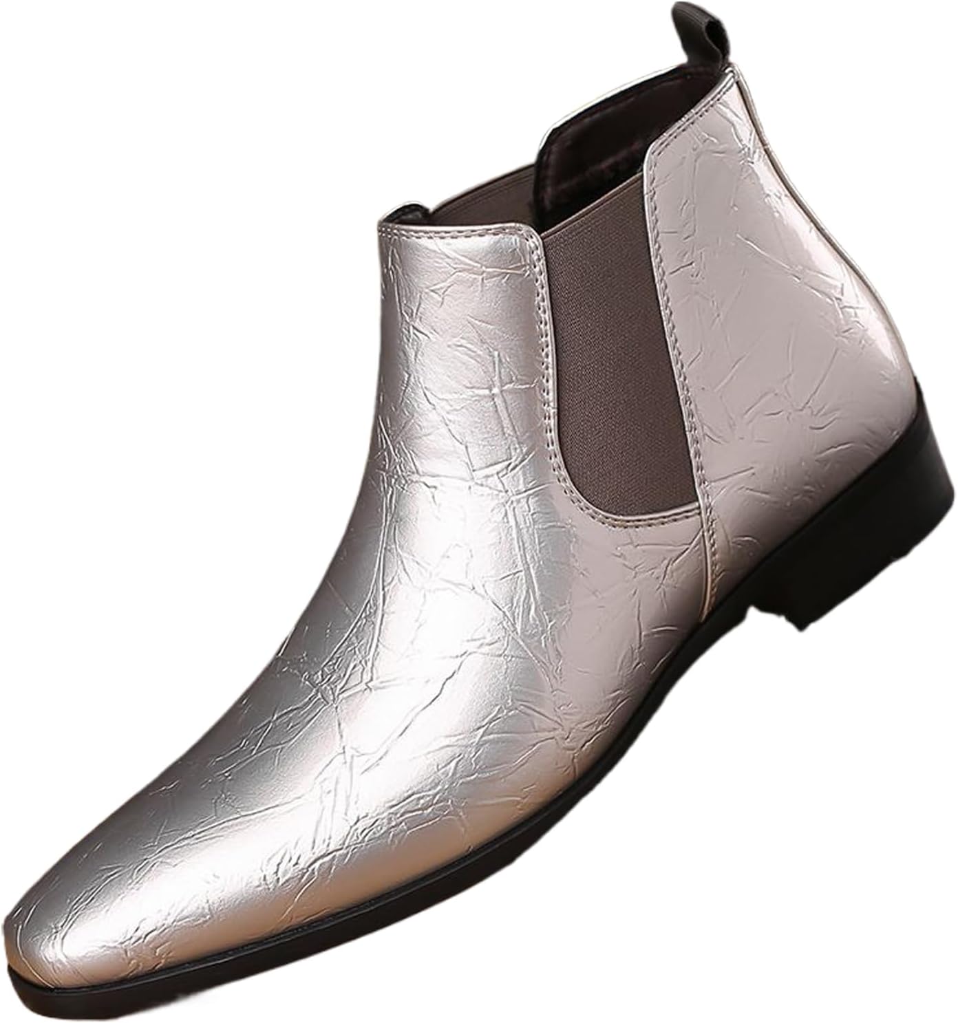 Мужские ботинки Челси из лакированной кожи с низким массивным каблуком, модные, блестящие, без шнуровки, деловые, ольстерские ботинки для свадьбы, выпускного, вечеринки и работы Siyake, серебро
Мужские ботинки Челси из лакированной кожи с низким массивным каблуком, модные, блестящие, без шнуровки, деловые, ольстерские ботинки для свадьбы, выпускного, вечеринки и работы Siyake, серебро