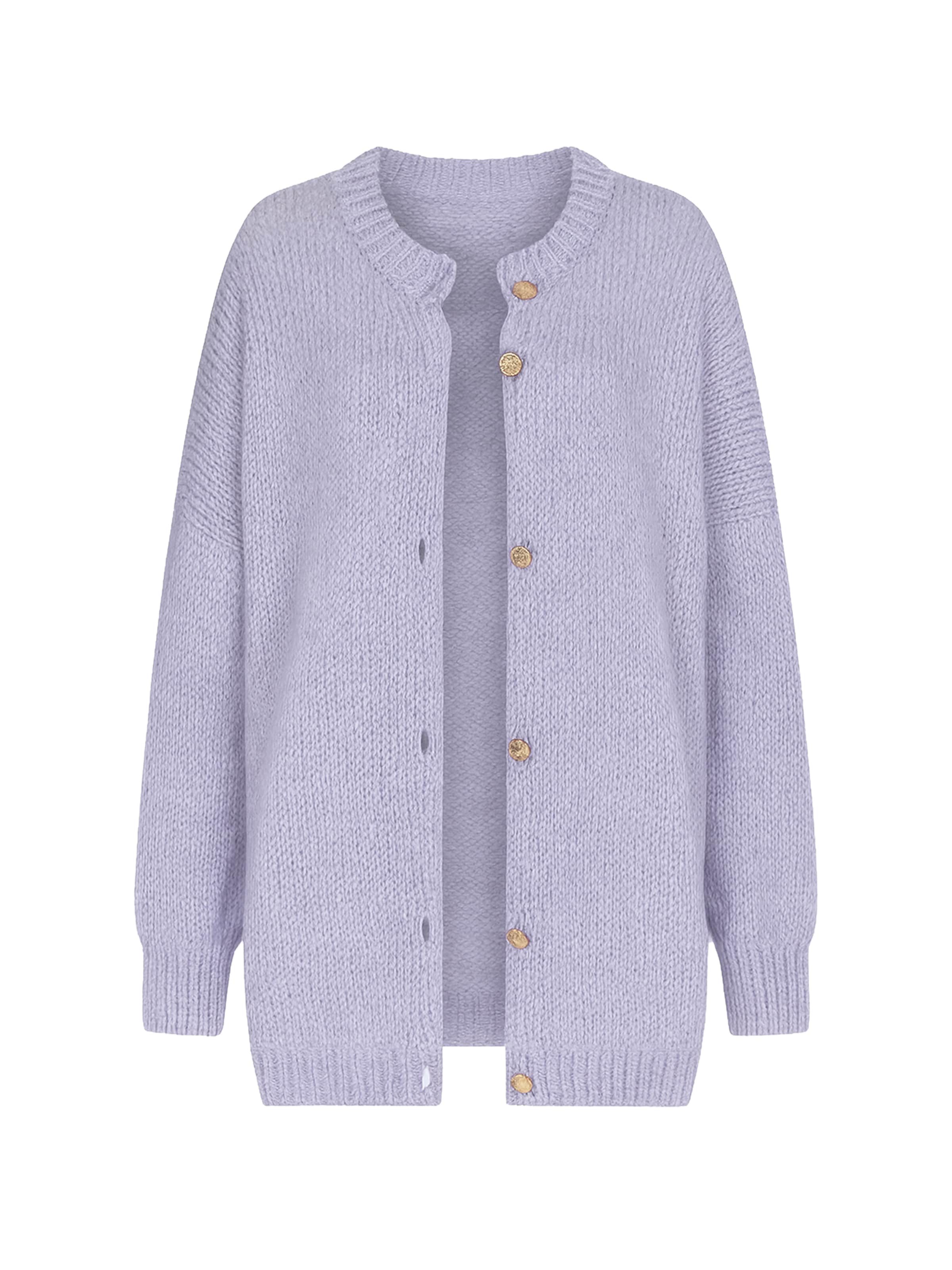 Elara Вязаный кардиган светло-фиолетового цвета
Elara Вязаный кардиган светло-фиолетового цвета
