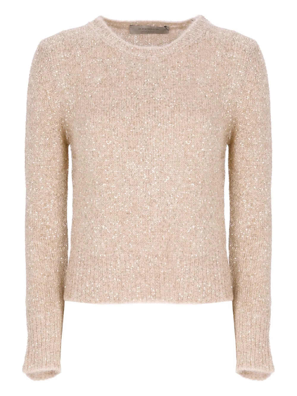 Свитер с круглым вырезом, украшенный пайетками D.Exterior, нейтральный
Свитер с круглым вырезом, украшенный пайетками D.Exterior, нейтральный