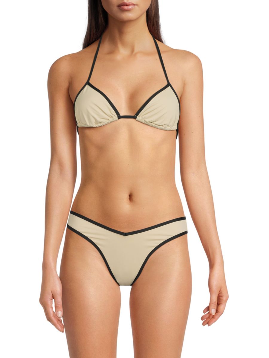 Треугольный бикини-топ с контрастной отделкой WeWoreWhat, цвет Beige Black
Треугольный бикини-топ с контрастной отделкой WeWoreWhat, цвет Beige Black