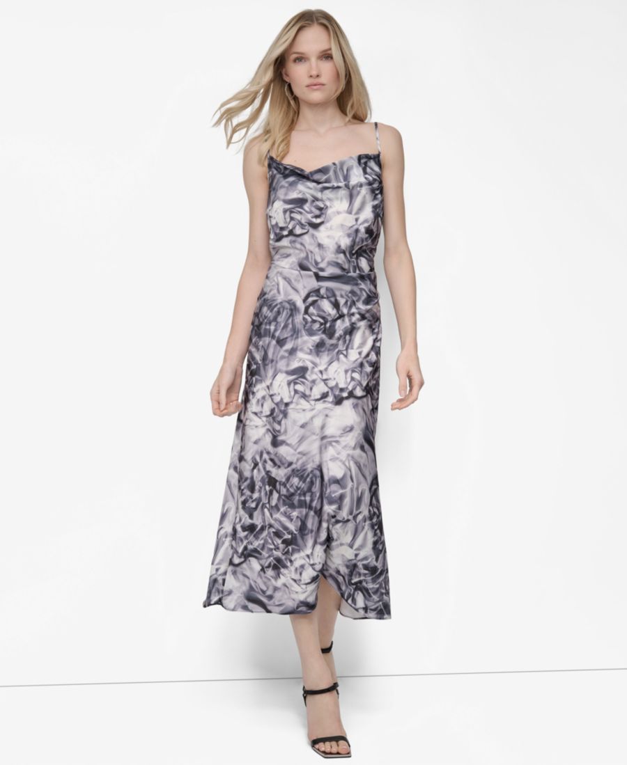 Женское платье-комбинация миди без рукавов с воротником-хомутом DKNY, Black/gray
Женское платье-комбинация миди без рукавов с воротником-хомутом DKNY, Black/gray